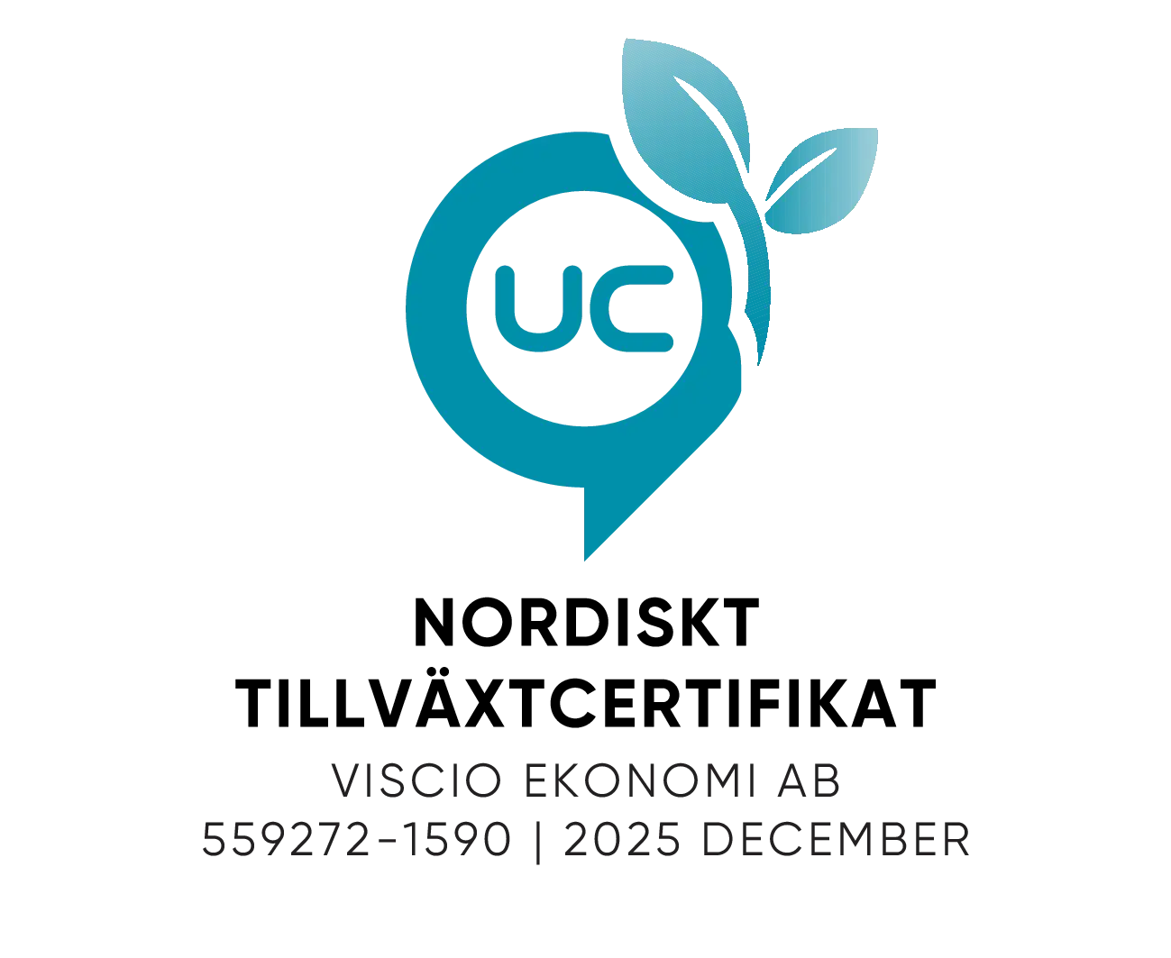 UC's seal for the Nordic Growth Certificate, an upright shield with black text.